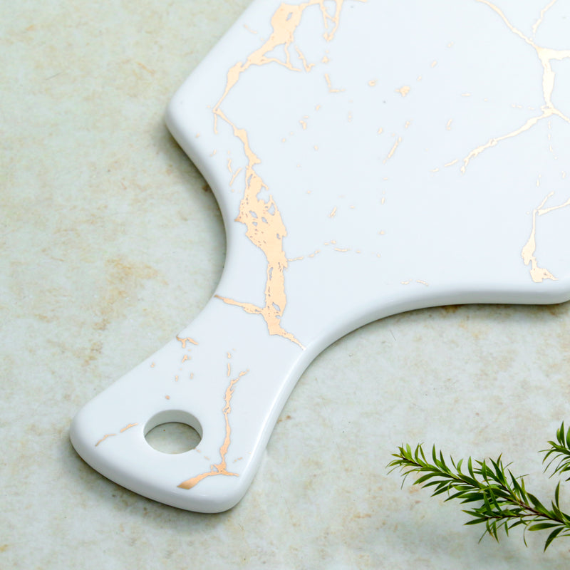 Marble Serving Platter White - Ceramic platter, serving platter, fruit platter | Plates for dining table & home decor