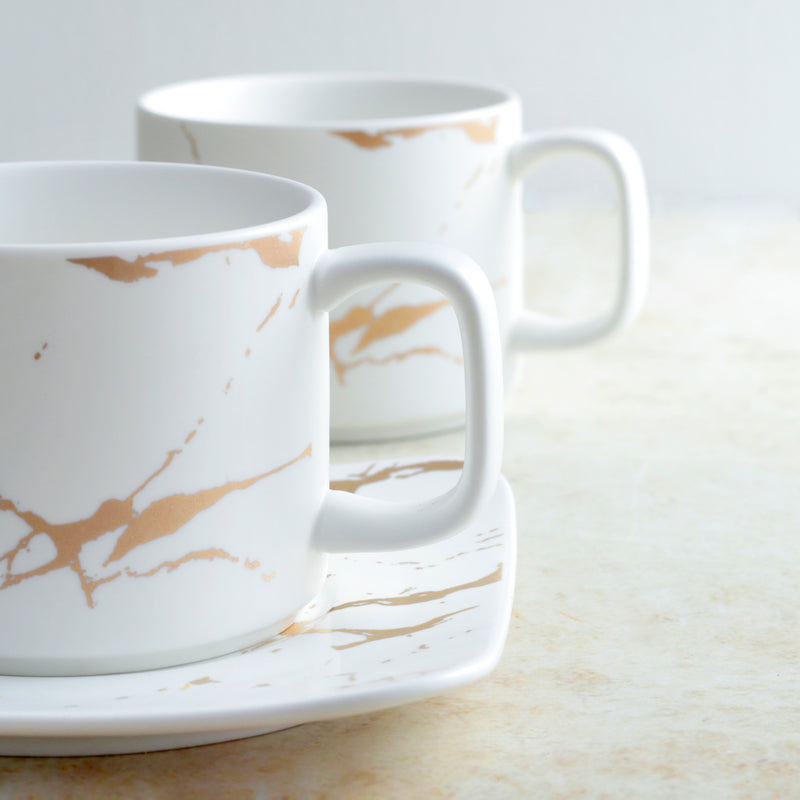 Marble Tea Cup and Saucer- Tea cup, coffee cup, cup for tea | Cups and Mugs for Office Table & Home Decoration