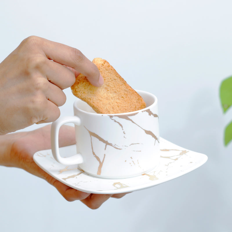 Marble Tea Cup and Saucer- Tea cup, coffee cup, cup for tea | Cups and Mugs for Office Table & Home Decoration