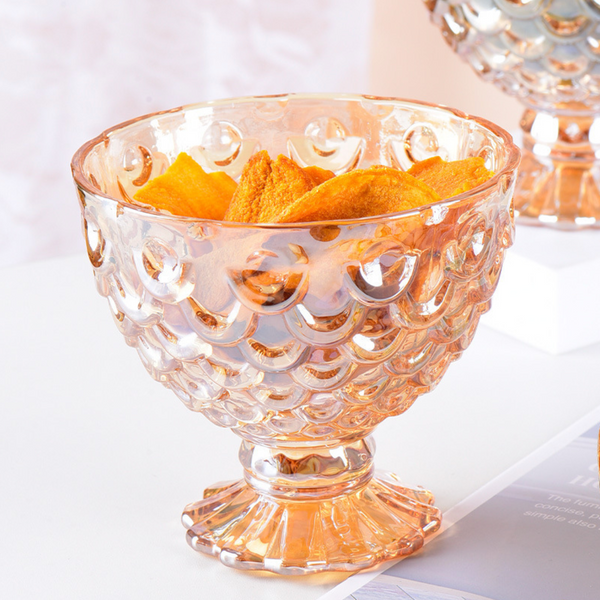 Amber Dessert Bowl Set of 7 - Bowl, glass bowl, snack bowls, dessert bowls | Bowls for dining table & home decor