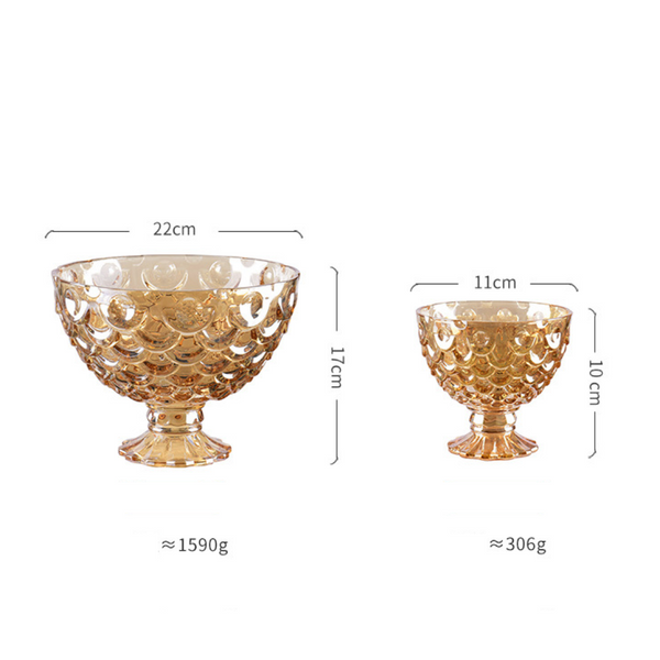 Amber Dessert Bowl Set of 7 - Bowl, glass bowl, snack bowls, dessert bowls | Bowls for dining table & home decor
