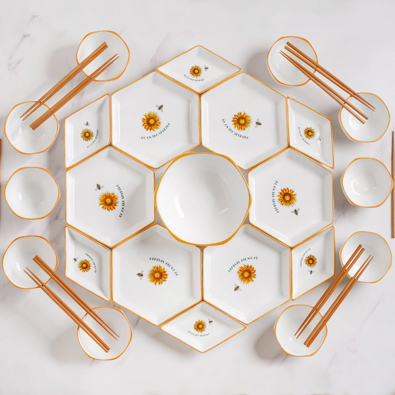 Hexagon Snack Set For 6