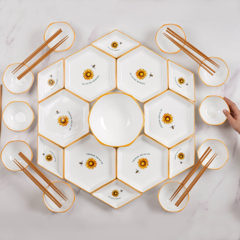 Hexagon Snack Set For 6