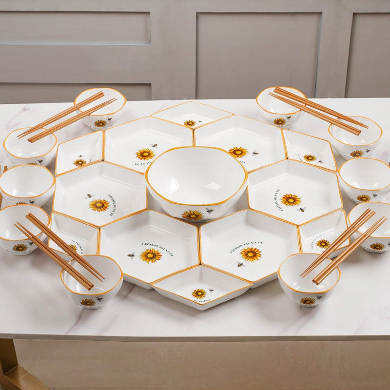 Hexagon Snack Set For 6