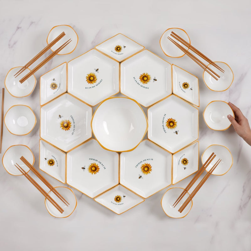 Hexagon Snack Set For 6