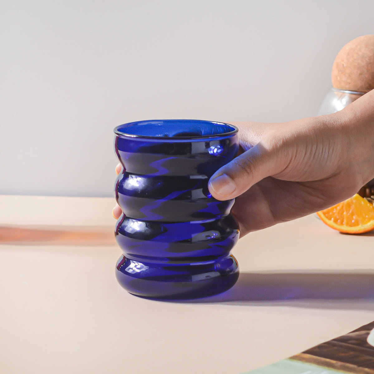 Ripple Puffy Glass Blue