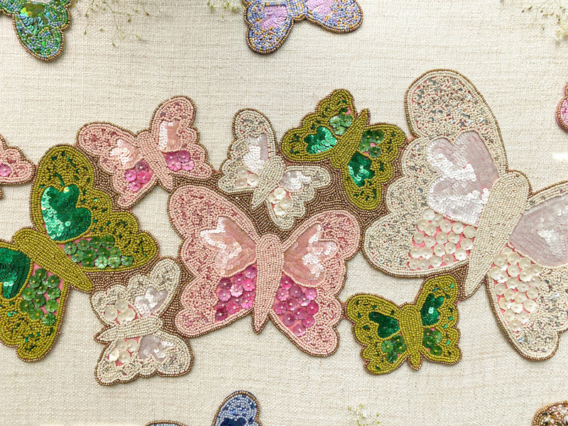 BEADS Butterfly Runner - Pink Green White
