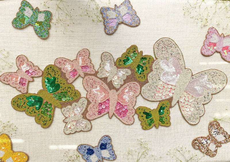 BEADS Butterfly Runner - Pink Green White