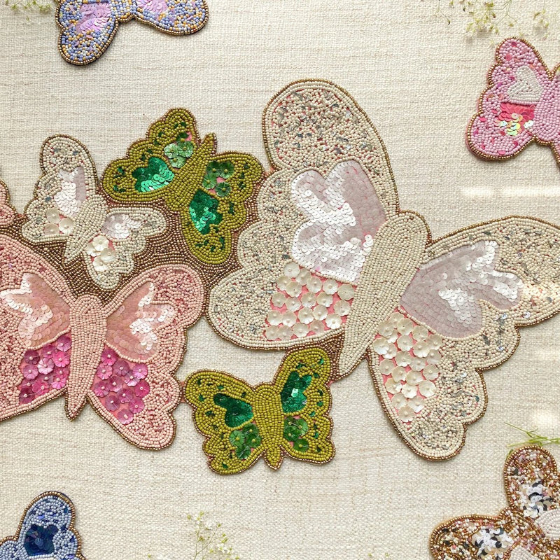 BEADS Butterfly Runner - Pink Green White