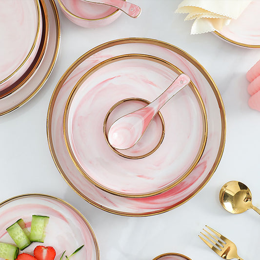 Pink Marble Soup Spoon