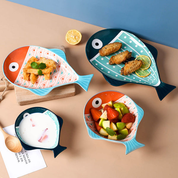 Blue Fish Dishes - Serving plate, small plate, snacks plates | Plates for dining table & home decor