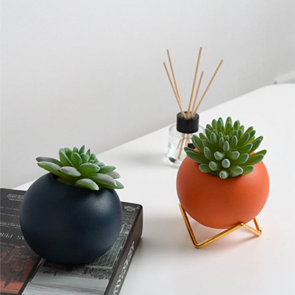 Round Planter Orange - Indoor planters and flower pots | Home decor items