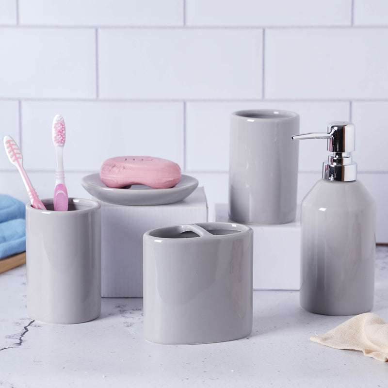 Bathroom Set of 5 Grey