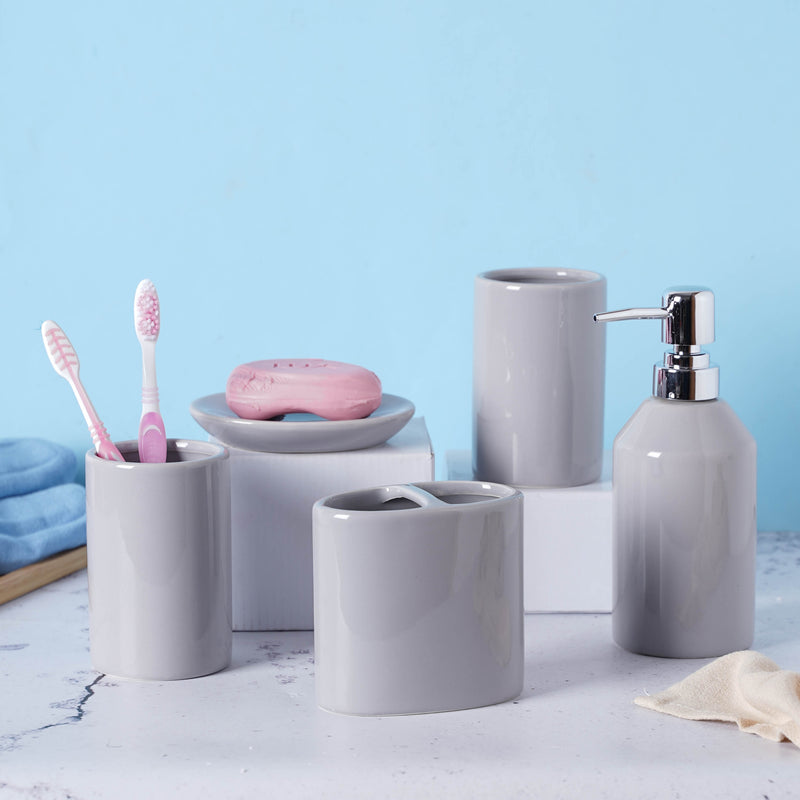 Bathroom Set of 5 Grey
