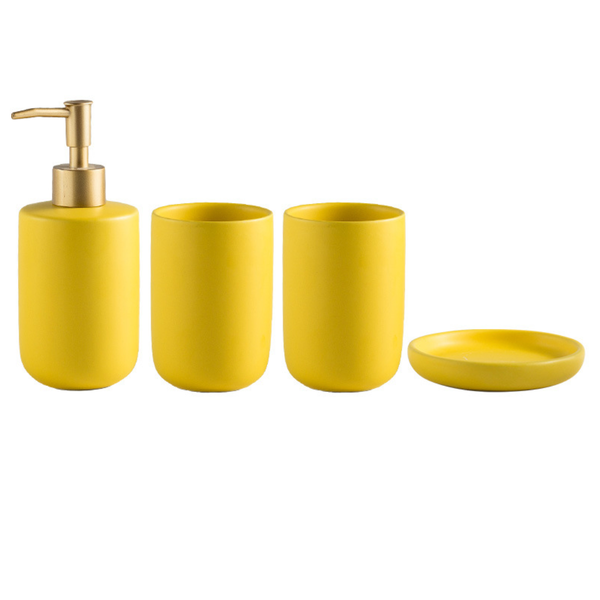 Yellow Bath Set Online Mustard Yellow Bathroom Accessories Nestasia