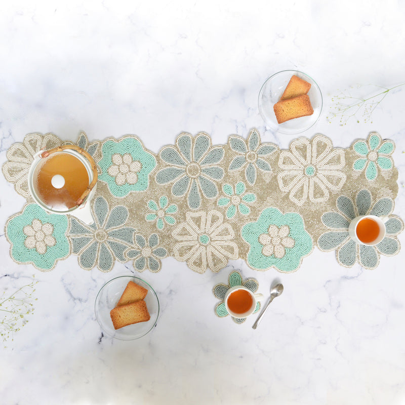 BEADS Blossom Runner - Blue, White and Silver