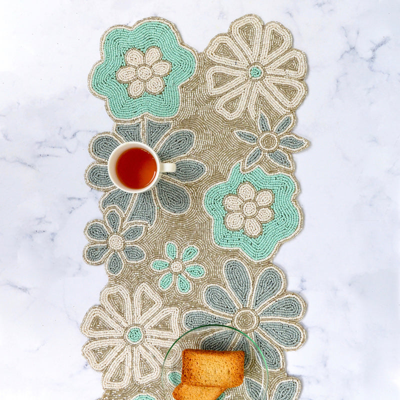 BEADS Blossom Runner - Blue, White and Silver