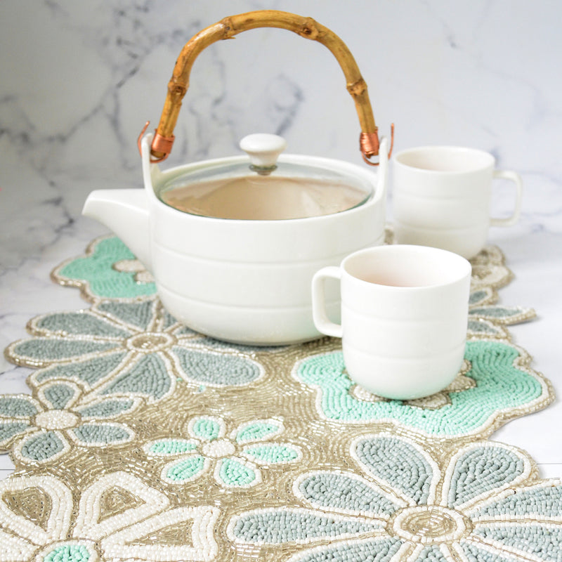 BEADS Blossom Runner - Blue, White and Silver