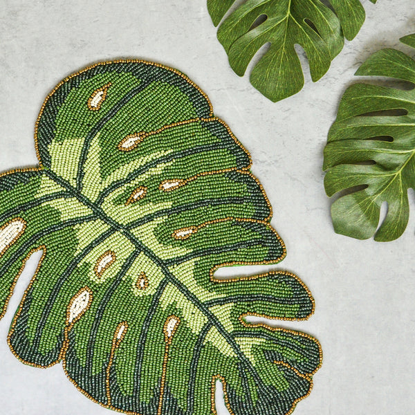 Beads Monstera Leaf Mat