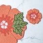 BEADS Flower Coaster and Mat - Orange (Set of 2)