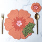 BEADS Flower Coaster and Mat - Orange (Set of 2)