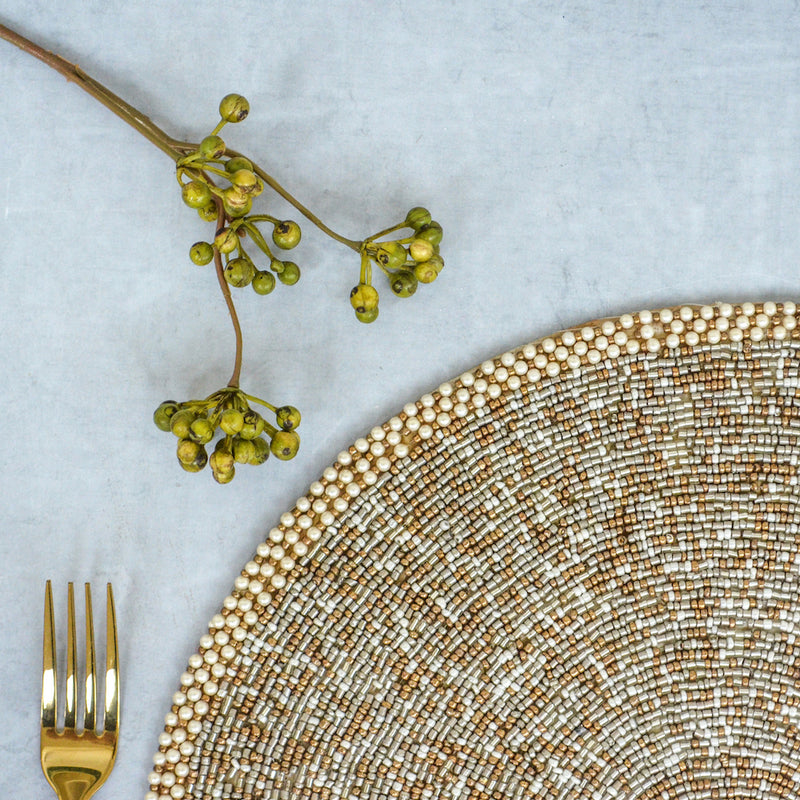 Beads Silver Gold Table Mat