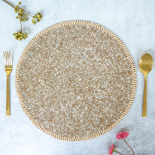 Beads Silver Gold Table Mat