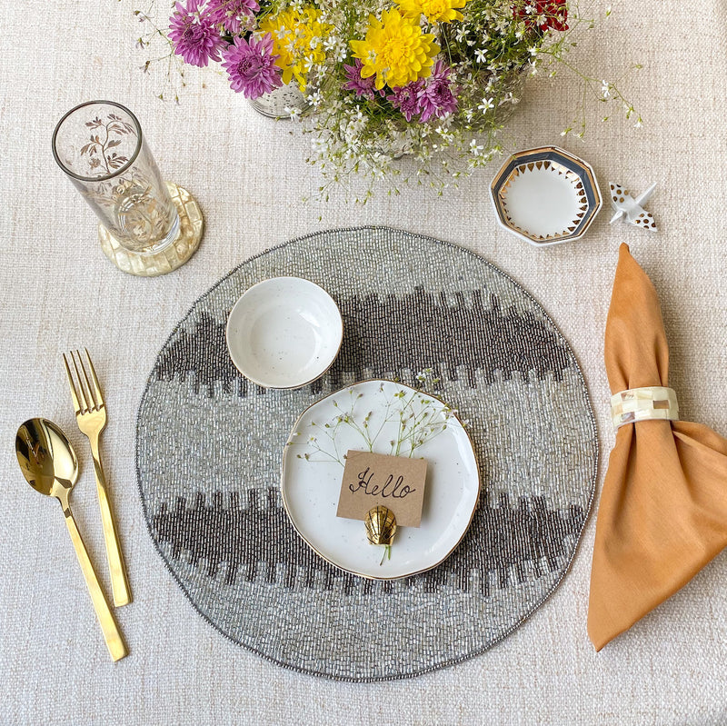 BEADS Stripes PlaceMat - Silver