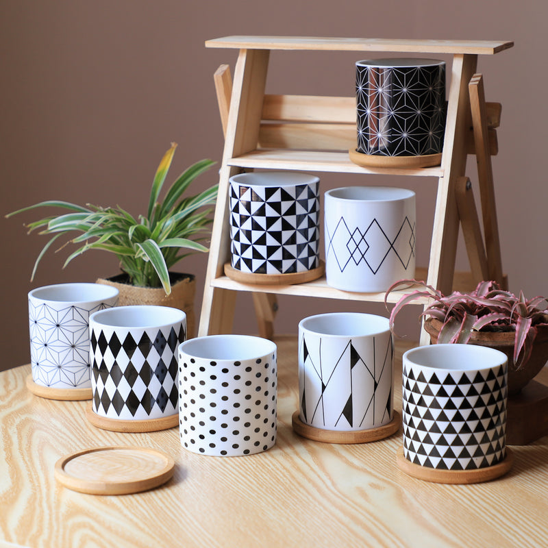 Black And White Planter - Indoor planters and flower pots | Home decor items