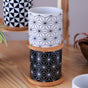 Ebony & Ivory Ceramic Planter With Coaster Set Of 8