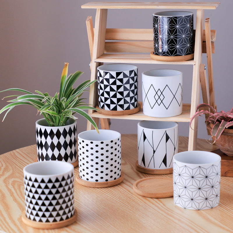 Black And White Planter - Indoor planters and flower pots | Home decor items