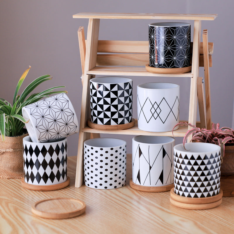 Black And White Planter - Indoor planters and flower pots | Home decor items