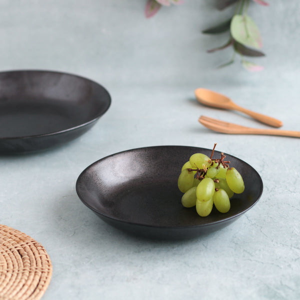 Black Ceramic Plate S - Serving plate, snack plate, dessert plate | Plates for dining & home decor