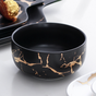 Black Marble Bowl 400 ml - Bowl, soup bowl, ceramic bowl, snack bowls, curry bowl, popcorn bowls | Bowls for dining table & home decor