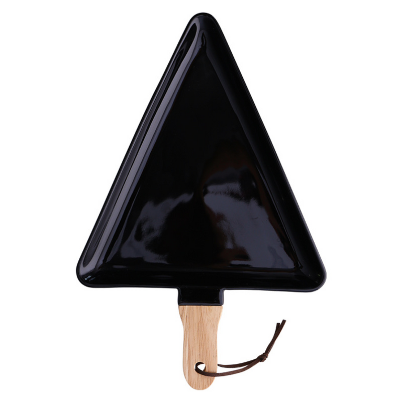 Black Triangle Plate Large - Ceramic platter, serving platter, fruit platter | Plates for dining table & home decor