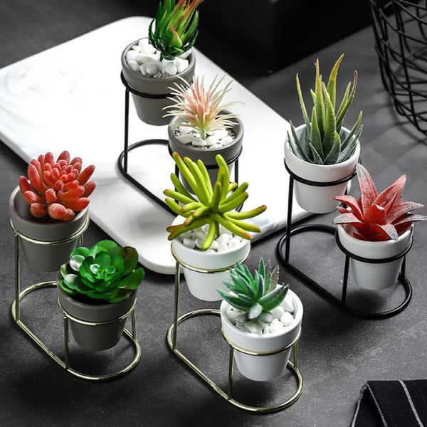 Grey Black Planter Set - Indoor planters and flower pots | Home decor items