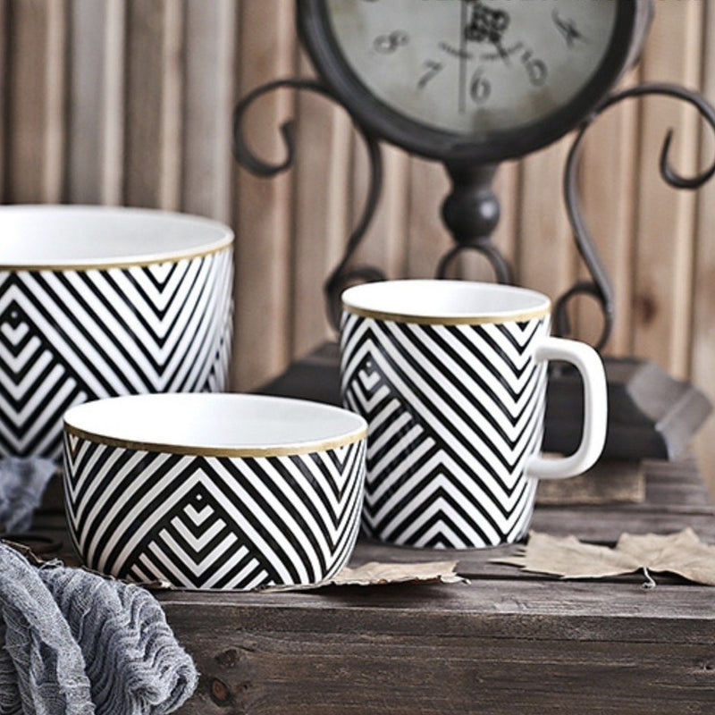 Black and White Mug- Mug for coffee, tea mug, cappuccino mug | Cups and Mugs for Coffee Table & Home Decor