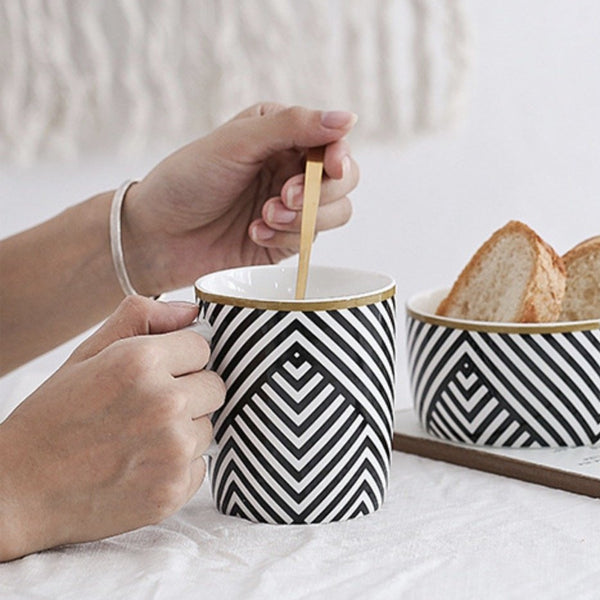 Black and White Mug- Mug for coffee, tea mug, cappuccino mug | Cups and Mugs for Coffee Table & Home Decor
