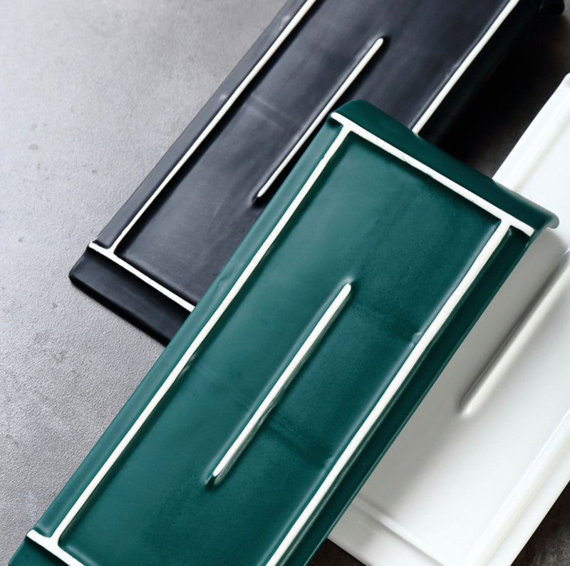 Black Sushi Platter - Ceramic platter, serving platter, fruit platter | Plates for dining table & home decor