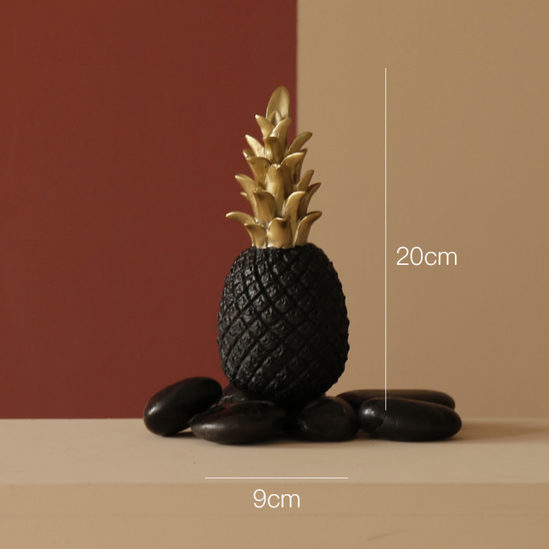 Pineapple Decor Black Medium - Showpiece | Home decor item | Room decoration item