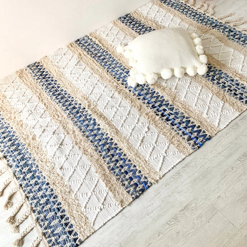Boho hand woven rug