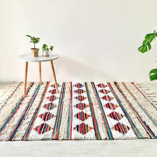 Boho hand woven rug
