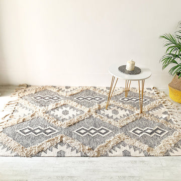 Boho hand woven rug