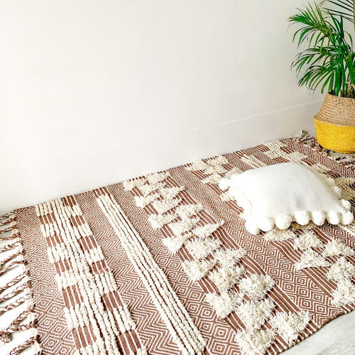 Boho hand woven rug