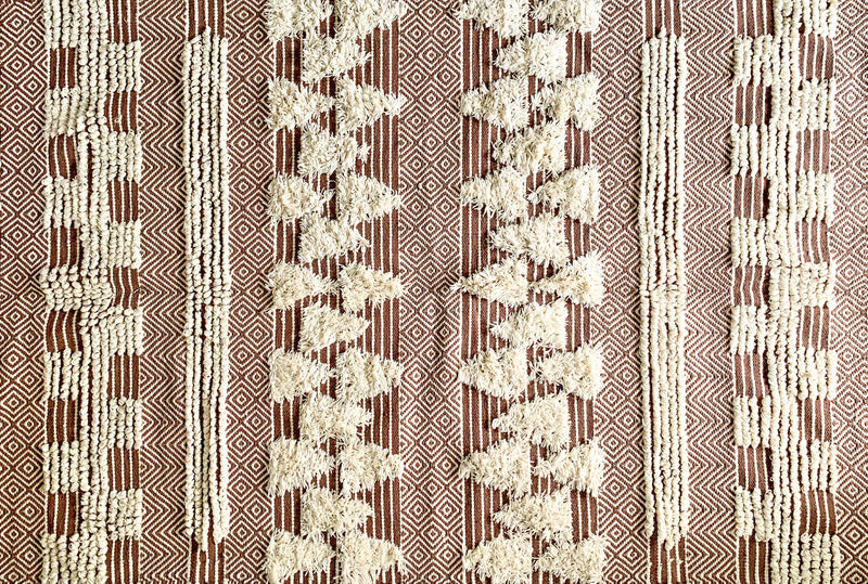 BOHO Ophelia Hand Woven Rug - Brown & White