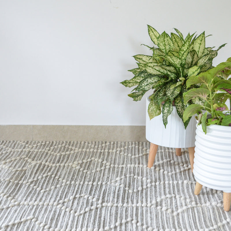 BOHO Vincent Hand Woven Rug - Grey & White