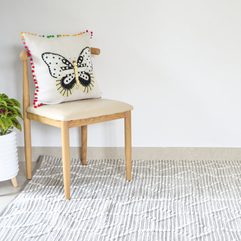 BOHO Vincent Hand Woven Rug - Grey & White