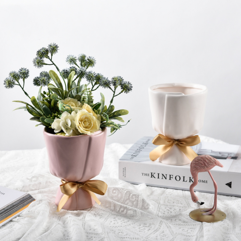 Bouquet Vase - Flower vase for home decor, office and gifting | Room decoration items