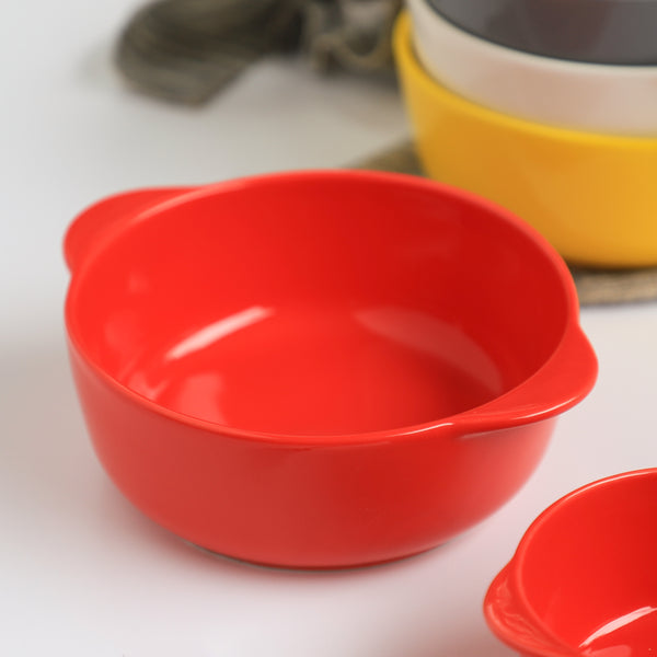 Bowl For Baking Red Large 650ml - Bowl, ceramic bowl, serving bowls, noodle bowl, salad bowls, bowl with handle, baking bowls | Bowls for dining table & home decor