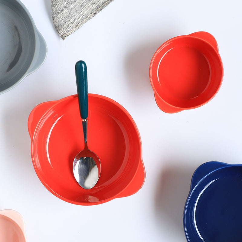 Bowl For Baking Red Large 650ml - Bowl, ceramic bowl, serving bowls, noodle bowl, salad bowls, bowl with handle, baking bowls | Bowls for dining table & home decor